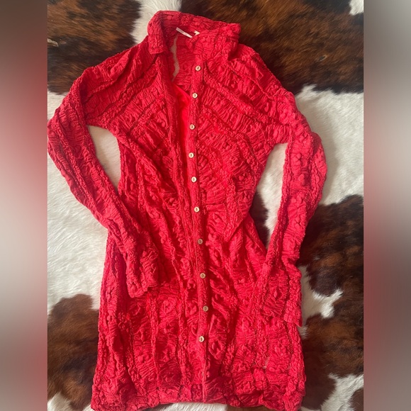 Free People Shayla Lace Mini Dress Size Large - Picture 2 of 3
